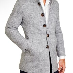 State & Liberty Gray Button-Up Coat